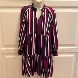 Marie Oliver striped tiered dress sz S